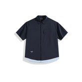 Men's Faux Two-Piece Panel Short-Sleeve Shirt